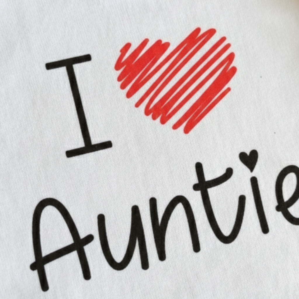 I Love Auntie Bebek Body, Beyaz Pamuk Zıbın, Teyze Hala Temalı, Yenidoğan Kıyafeti