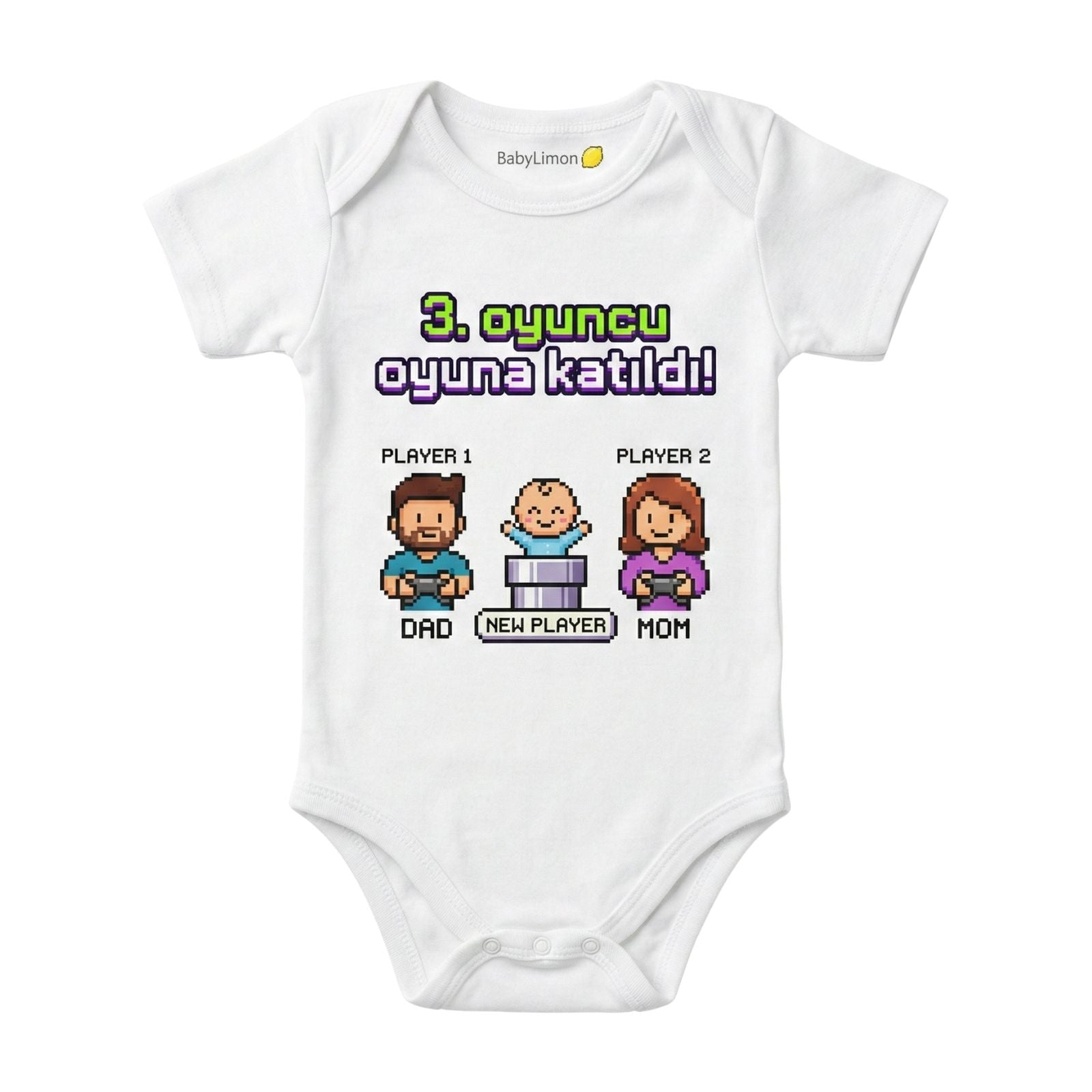 BabyLimon Bebek Zıbını, 3. Oyuncu Oyuna Katıldı Baskılı, Beyaz, Oyuncu Temalı