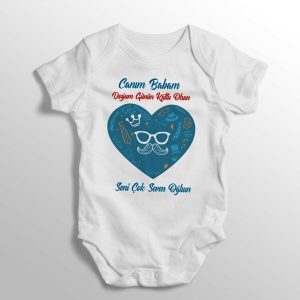 Canım Babam Doğum Günün Kutlu Olsun Yazılı Baskılı Bebek Zıbını