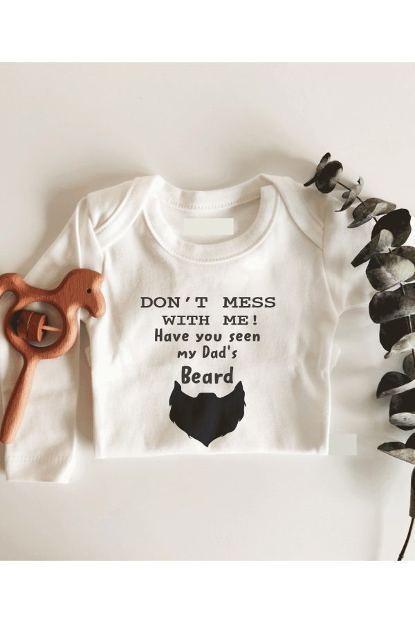 Dad’s Beard Uzun Kol Çıtçıtlı Organik Bebek Body