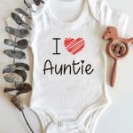 I Love Auntie Kısa Kol Organik Bebek Body