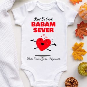 Bebek Beyaz Beni En Çok Dayım Sever Desenli Kısa Kol Body - Görsel 1