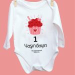 6 Yaşındayım Kırmızı Desenli Uzun Kol Body