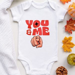 Bebek Beyaz You And Me Desenli Kısa Kol Body - Görsel 1