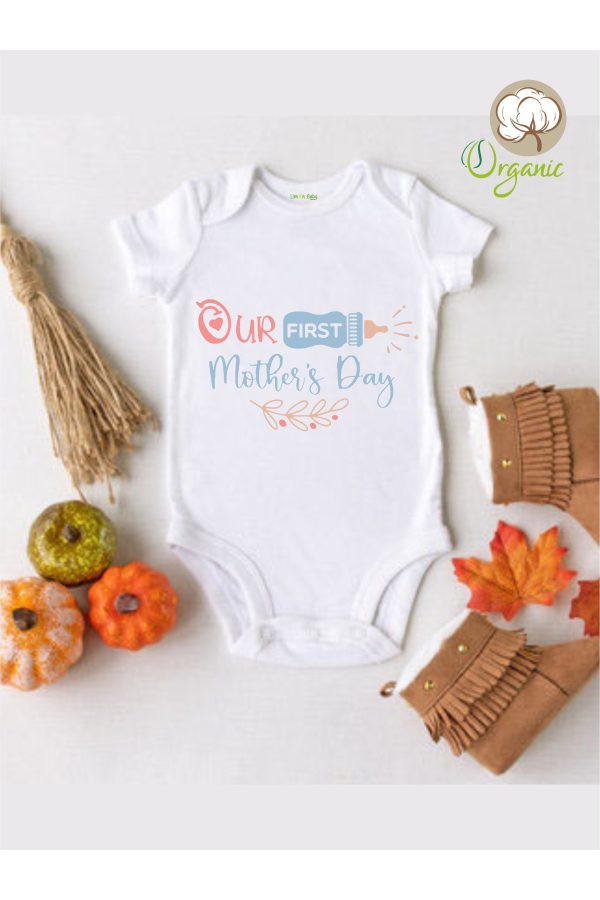 Our First Mother’s Day Desenli Organik Çıtçıtlı Body