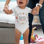 Unisex Bebek Beyaz Teyzesinin Can Kuşu Desenli Kısa Kol Body
