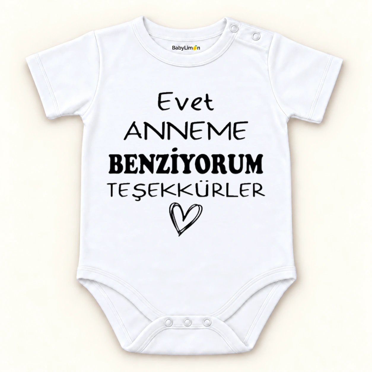 Anneye Özel Zıbın ana ürün görseli; BabyLimon çıtçıtlı zıbın