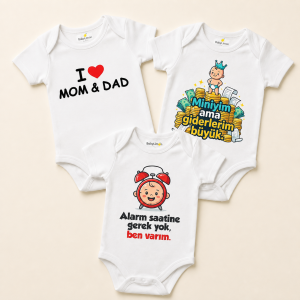 Aile Neşesi üçlü bebek zıbın seti
