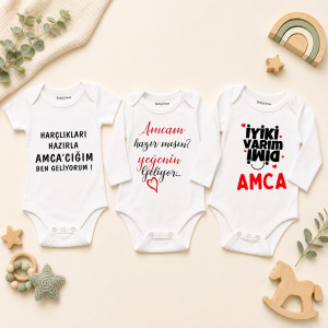 Amcacığım Ben Geliyorum 3’lü Bebek Zıbın Seti - Görsel 1